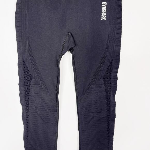 Gymshark Womens XSmall Black Energy Seamless Leggings Perforated Cut Out Workout - Picture 4 of 9